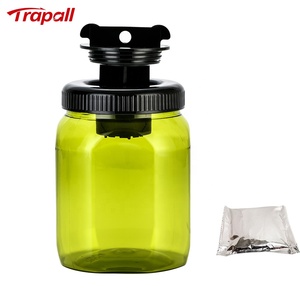 Piège à mouches avec appât, bouteille de capture d'insectes de grande taille en PP jaune et noir de 1200 ml, à suspendre en extérieur - Product Image 1