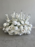 Élégant chemin de table blanc pur 1m pour centre de table, fleurs d'allée, amarante