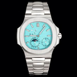 Reloj de Pulsera Automático Cuadrado de Lujo para Hombre, Correa de Acero Inoxidable, Esfera Azul Marino, Fase Lunar, Cronógrafo, Reloj de Pulsera Mecánico - Product Image 2