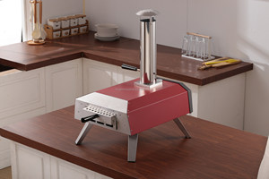 Four à pizza multi-combustibles au bois et au charbon de bois, 13 pouces, avec pierre réfractaire, en acier inoxydable, autoportant, pliable, pour barbecue extérieur domestique - Product Image 4