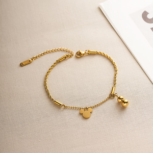 Cross Order Popular Gold Jewelry for Women Wholesale Trendy Cute Personalized <strong>Mickey</strong> Mouse Charm <strong>Bracelet</strong> Unique Gourd <strong>Bracelet</strong> - Product Image 2