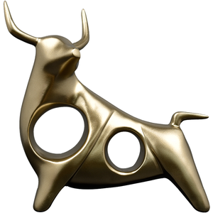 Statuetta moderna del bestiame della resina di arte popolare nordica modello animale decorativo per la casa per il soggiorno e la scrivania da ufficio - Product Image 1