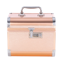 Boîte à cosmétiques en aluminium dur, 1 pièce, boîte de rangement scintillante pour produits de beauté, petite trousse de toilette
