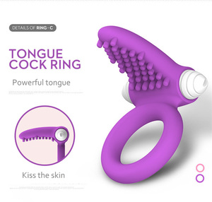Anillos <span class=keywords><strong>de</strong></span> Retraso <span class=keywords><strong>de</strong></span> la Eyaculación con Estimulación del Clítoris, Punto G, Lengua Vibradora para Lamido del Clítoris, Anillo Vibrador para Parejas - Product Image 4