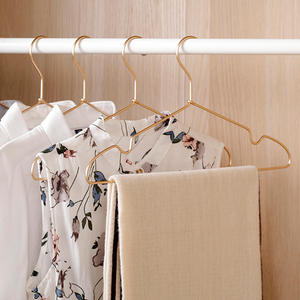 SHIMOYAMA Aluminum Clothes <strong>Hangers</strong> With Notches Durable Heavy Duty Metal Golden <strong>Hangers</strong> With Bar <strong>Non</strong> <strong>Slip</strong> Anti-Rust <strong>Hangers</strong> - Product Image 2