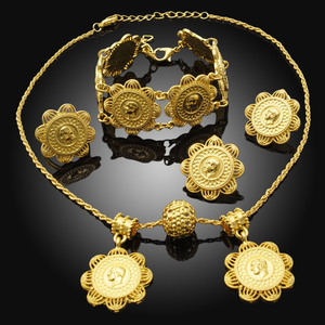 Zhuerrui – ensemble de <span class=keywords><strong>bijoux</strong></span> de maman plaqué or 18 carats, cadeau de fête des mères de haute qualité, dernier Costume italien, <span class=keywords><strong>bijoux</strong></span> de mariée simples HA16051001 - Product Image 3