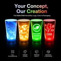 Gobelets LED synchronisés DMX 512, articles lumineux personnalisables avec logo, souvenirs de fête pour événements sportifs 2026, idéaux pour les fans de football et les stades.