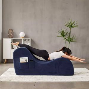 โรงงาน YOBO ขายส่งโซฟาโฟมโยคะร้อน โซฟาเซ็กซ์ เก้าอี้พักผ่อนพร้อมหมอนรองหลังและที่วางเท้าพร้อมช่องเก็บของด้านข้าง - Product Image 5