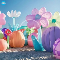 Modèle de fleur gonflable géant Fête de mariage Festival Fleur de planète gonflable avec lumière LED pour décoration de scène