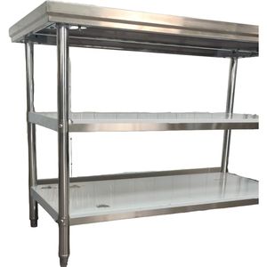 VICTORY KITCHEN Commercial Kitchen 304 Stainless Steel 3-Layer Brushed <b>Matt</b> Finish Prep <b>Table</b> Countertops Workbench 500 Kg/m - Product Image 5