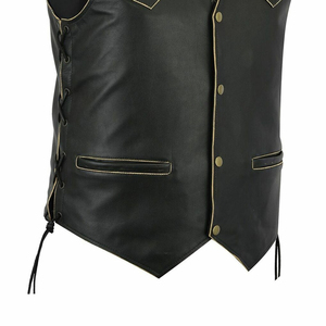 Chaleco de Cuero para Hombre Hecho en Fábrica a Precio Competitivo, Personaliza tu Propio Logotipo, Chaleco de Cuero Profesional de Primera Calidad, Cantidad al por Mayor - Product Image 5