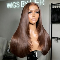 Perruque Lace Front SDD Vietnam Remy Hair Lisse avec Raie Centrale, Densité 200%, Dentelle HD Transparente pour Femmes Afro-Américaines