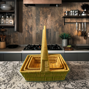 Giỏ đựng đồ dã ngoại bằng mây đan Yiqiang, đựng đồ ăn nhẹ, hoa, trái cây, có tay cầm, dùng cho tiệm bánh, phòng khách, gia đình - Product Image 4