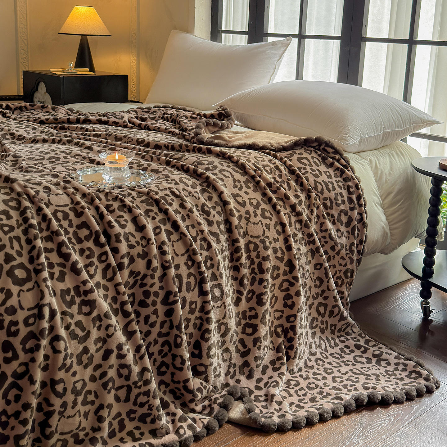 Velours de lait épais double couche de café cache-cache