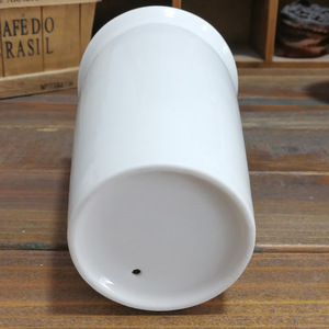 D5194 Tasse à café de voyage en céramique de style japonais avec logo personnalisé, noir et blanc, gobelet à eau droit, gobelet en porcelaine à double paroi - Product Image 4