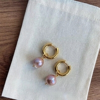 Pendientes Colgantes de Perlas de Agua Dulce Hechos a Mano, Aros Chapados en Oro Barroco, Joyería Minimalista y Delicada para Bodas, Regalos para Ella