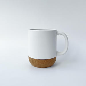 Ceramic <b>Mug</b> With Cork Base Black And White Solid Color Nordic Style Office Cup Gift <b>Set</b> Single Piece - Product Image 2