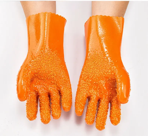 Gants de nettoyage de légumes et de poisson antidérapants Junlinwang en caoutchouc de qualité alimentaire avec texture écaille de poisson pour éplucher les pommes de terre - Vente en gros - Product Image 6