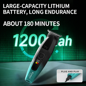 เครื่องตัดผม KEMEI รุ่น Km-1817 แบตเตอรี่ 1200mAh ความเร็ว 8000 รอบต่อนาที หน้าจอ LCD ใบมีดเหล็ก สำหรับผู้ชาย สองสี ทรงพลัง ไร้สาย ผลิตโดยผู้ผลิตเครื่องตัดผม - Product Image 5