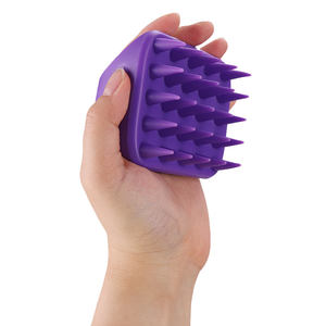 Cepillo de pelo de silicona con logotipo personalizado, peine para desenredar, masajeador de cuero cabelludo, cepillo de champú para cabello rizado húmedo y seco - Product Image 1