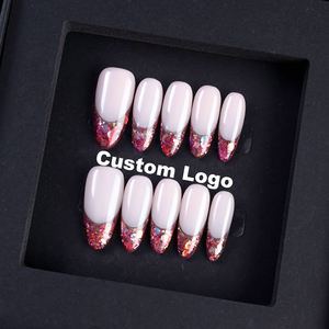 Unghie Finte di Lusso Personalizzate di Alta Qualità, Riutilizzabili, Francesi, Copertura Completa in Acrilico, Unghie Artificiali per Donne - Product Image 2