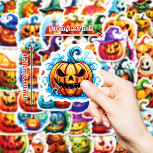สติกเกอร์ฟักทองโกรธผีฮาโลวีน DIY 2025ใหม่50ชิ้น - Product Image 2