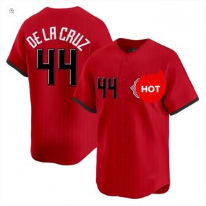 Camiseta <span class=keywords><strong>de</strong></span> Béisbol City Connect 2026 Cosida en Rojo # 44 <span class=keywords><strong>DE</strong></span> LR Cruz # 30Griffey # 27STEWRRT # 9 Matt McLain con logotipo en stock - Product Image 4
