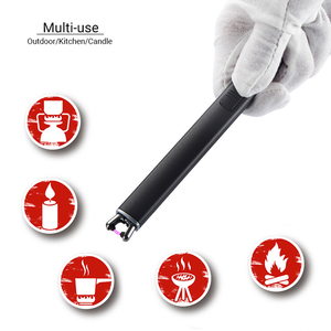 Venta al por mayor portátil USB recargable al aire libre encendedor a prueba de viento Metal Multi-función antorcha con palo largo diseño novedoso para acampar - Product Image 3