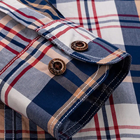 Kemeja Pria Lengan Panjang Slim Fit Warna Solid Bahan Linen/Katun Anti Kusut Gaya Retro Kasual untuk Musim Gugur