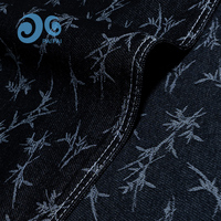 Tissu Denim Jacquard Damassé Floral Teint en Fil Écologique GC015L-7 Rayures Paisley Bleu Foncé pour Garçons Filles Unisexe Mode En Stock