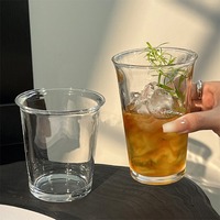 Verres à boire en verre transparent simples, tasses à café, tasses à latte, gobelets à jus, mugs à lait, bouteilles d'eau, verrerie de maison