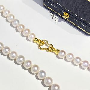 Collier chaîne en argent S925 fait main, motif gourde, à un seul rang, avec perle, boucle de perles DIY, accessoire de mode - Product Image 3