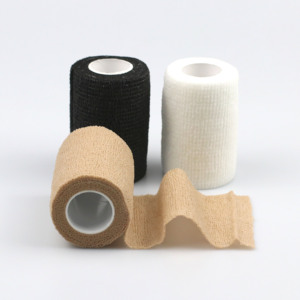 YOUNGSON Bande adhésive cohésive médicale noire certifiée CE, 5cmx4.5m (2''x5yard), facile à déchirer, disponible sur mesure - Product Image 1