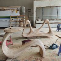 Table console en bois massif de peuplier naturel, forme unique et élégante, pour hôtel et salon – Collection 2026 du fabricant Creative Hallway Furniture