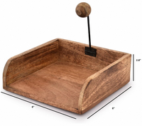 Boîte à mouchoirs classique en bois avec barre de pression métallique élégante, écologique et durable, pour la décoration de table à la maison – Offre Spéciale