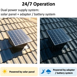 พัดลมระบายอากาศพลังงานแสงอาทิตย์แบบไฮบริด 50W สำหรับหลังคา พร้อมแผงโซลาร์เซลล์ ช่วยระบายความร้อนและดูดอากาศออกจากหลังคา - Product Image 3