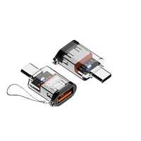 Konverter USB C USB 3.2 Magnetik AC Baru 120W Pengisian Cepat 10Gbps Adaptor Transparan 100% Kompatibel OEM untuk Ponsel