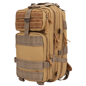 Sac à dos tactique 3P 600D Molle pour randonnée en plein air, voyage, imperméable, noir, camouflage vert, capacité 20-36L, bretelles réglables - Product Image 2
