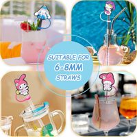 Nueva cubierta de dijes de paja personalizada de silicona para tumbers, venta al por mayor, HYB lindo conjunto de PVC, accesorio de paja Topper