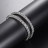 Bracelets chaîne pour homme en acier inoxydable fermoir magnétique sans ternissure bracelet chaîne blé double couche plaqué argent or noir