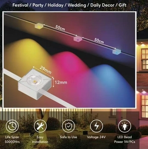 30 m 30 ánh sáng <span class=keywords><strong>RGB</strong></span> đá quý vĩnh viễn giáng sinh pixel ánh sáng ngoài trời không thấm nước eave chuỗi thông minh bên ngoài <span class=keywords><strong>Led</strong></span> điểm ánh sáng - Product Image 4