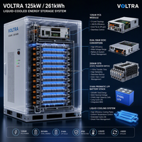 Système de Stockage d'Énergie (ESS) Tout-en-un Refroidi par Liquide 125kW 261kWh, Batterie LFP 832V 314Ah, Prise en Charge du Réseau Hybride CAN pour Stockage Solaire Commercial