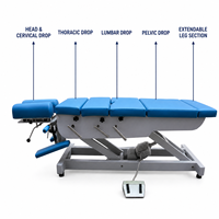 Table de chiropratique électrique à commande au pied, 4 sections, best-seller, pour les cliniques de physiothérapie