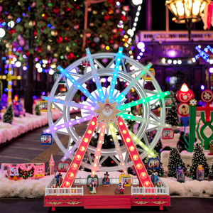 Giáng sinh LED Ferris Bánh xe trang trí với chức năng quay & 8 <span class=keywords><strong>Xmas</strong></span> bài hát bao gồm adapter - Product Image 2