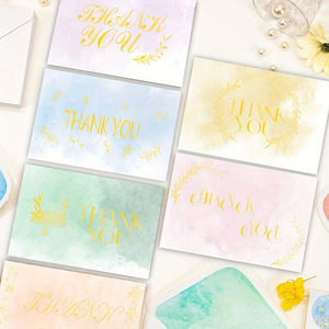 Cartes de remerciement de mariage luxueuses avec dorure à chaud, enveloppes et autocollants assortis pour petites entreprises - Product Image 1