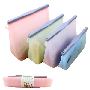 Customizable Design Brands Bpa Free Leak Proof Food Grade Reusable Silicone Ziplock Freezer Bags - Product Image 2