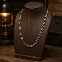 Collier chaîne Hip Hop en acier inoxydable noir et argent, chaîne à maillons tressés, bijoux unisexe punk pour rappeur, cadeau