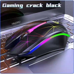 G6 con cable USB Glow Gaming Mouse Colorido ráfaga crack Light Mute Gamer Ratones Ratón para computadora PC Laptop