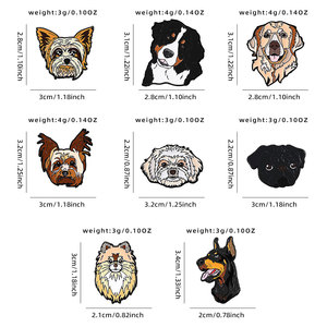 Yini סיטונאי בטיחות אישית 3d מודפס דש דש דש תג שיער מתכת בעלי חיים כלב אמייל סיכות סיכת למעצב לשאול קטלוג - Product Image 6