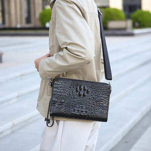 Bolso de Mano de Cuero Genuino con Patrón de Cocodrilo, Gran Capacidad, Diseño Casual, Impermeable, para <span class=keywords><strong>Hombre</strong></span>, Estilo Ejecutivo - Product Image 5